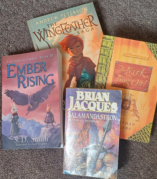 Great read aloud books: Wingfeather Saga, Ember Rising, Redwall & The Wilderking Series