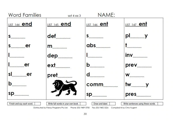 Fitzroy Readers - Word Families