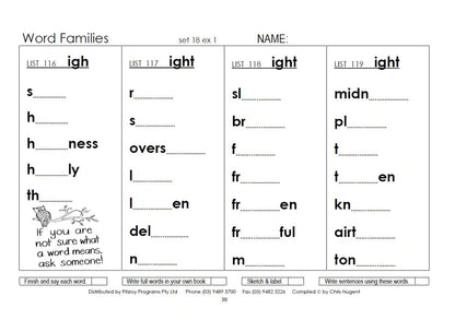 Fitzroy Readers - Word Families